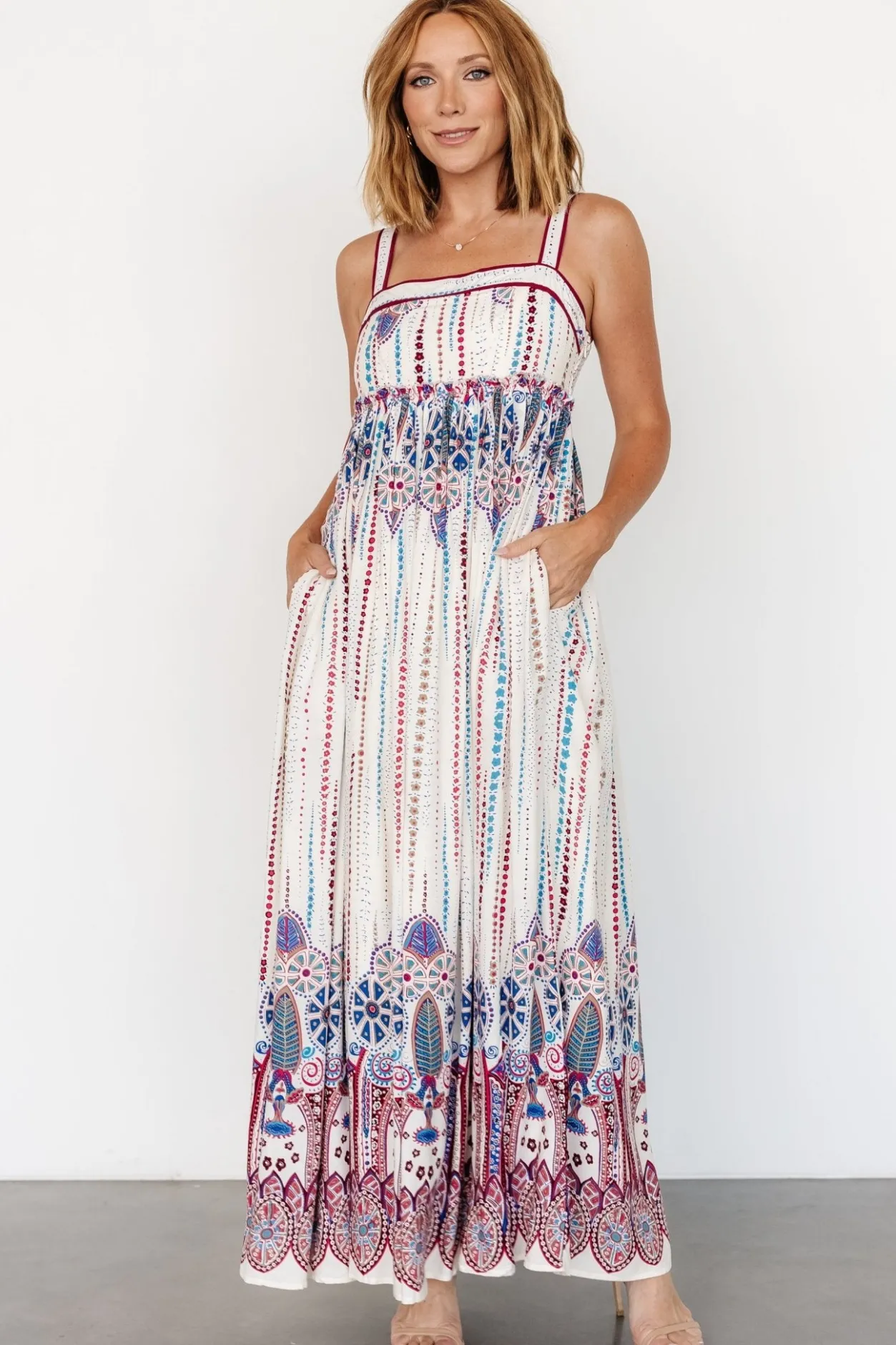 Fashion Baltic Born Ivania Tank Maxi Dress | Cream Multi CreamMulti