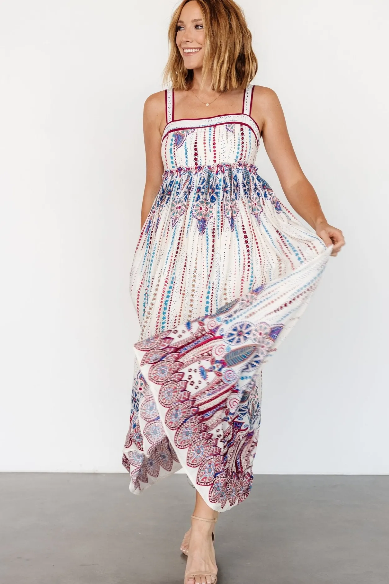Fashion Baltic Born Ivania Tank Maxi Dress | Cream Multi CreamMulti