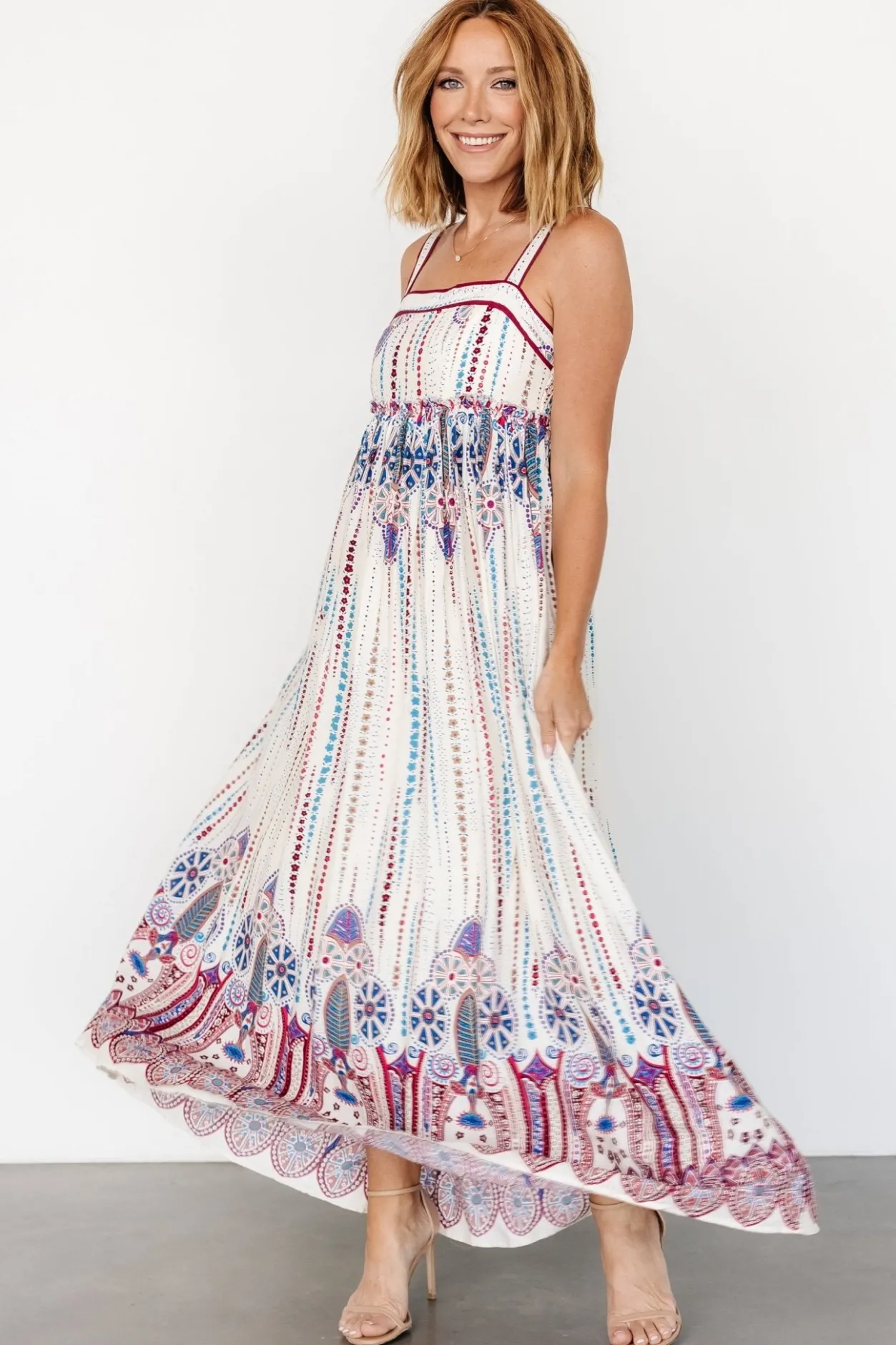 Fashion Baltic Born Ivania Tank Maxi Dress | Cream Multi CreamMulti