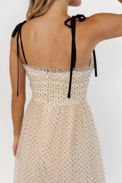 Clearance Baltic Born Izzy Tulle Midi Dress | Cream + Black Cream+Black