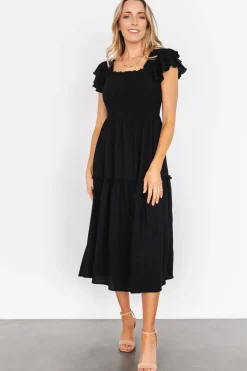 Outlet Baltic Born Jacie Smocked Midi Dress | Black