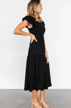 Outlet Baltic Born Jacie Smocked Midi Dress | Black
