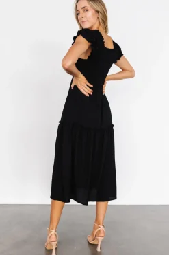 Outlet Baltic Born Jacie Smocked Midi Dress | Black