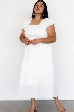 Hot Baltic Born Jacie Smocked Midi Dress | White