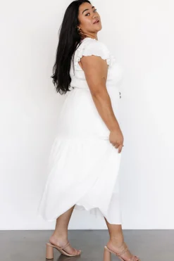 Hot Baltic Born Jacie Smocked Midi Dress | White