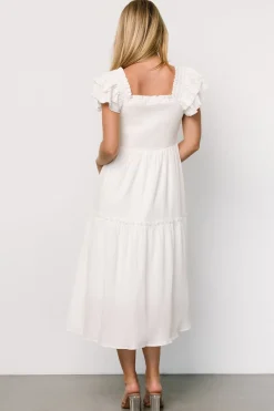 Hot Baltic Born Jacie Smocked Midi Dress | White