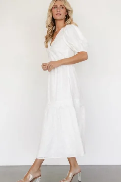New Baltic Born Jackie Eyelet Maxi Dress | Off White OffWhite