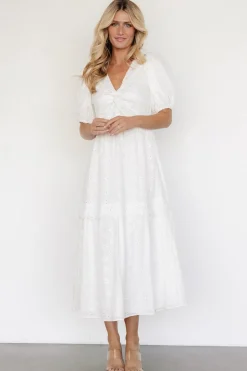 New Baltic Born Jackie Eyelet Maxi Dress | Off White OffWhite