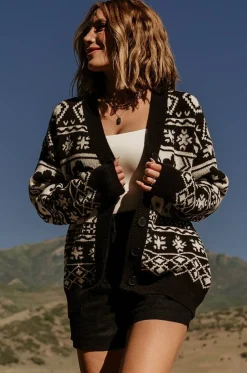 Fashion Baltic Born Jackson Oversized Cardigan | Black Print BlackPrint
