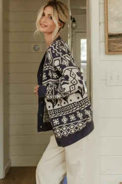 Discount Baltic Born Jackson Oversized Cardigan | Slate Print SlatePrint