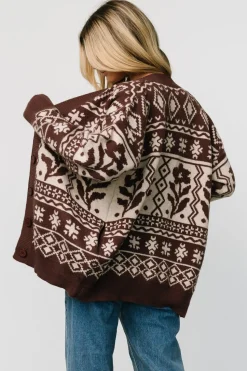 Outlet Baltic Born Jackson Oversized Cardigan | Dark Mocha Print DarkMochaPrint