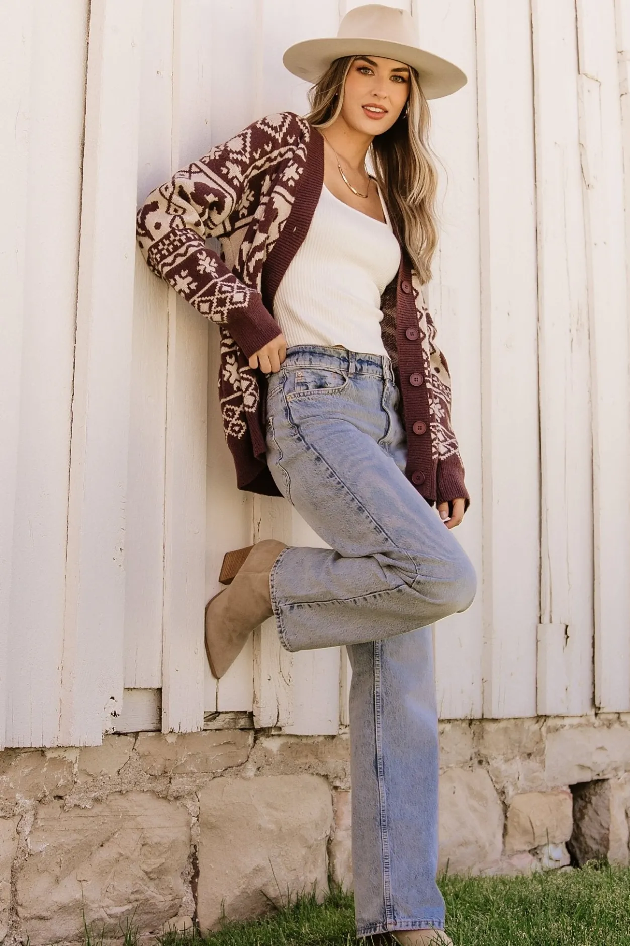 Outlet Baltic Born Jackson Oversized Cardigan | Dark Mocha Print DarkMochaPrint