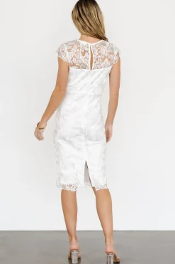 Clearance Baltic Born Jacqueline Embossed Midi Dress | White