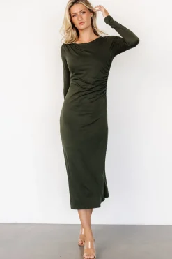 Discount Baltic Born Jaelyn Ruched Dress | Olive