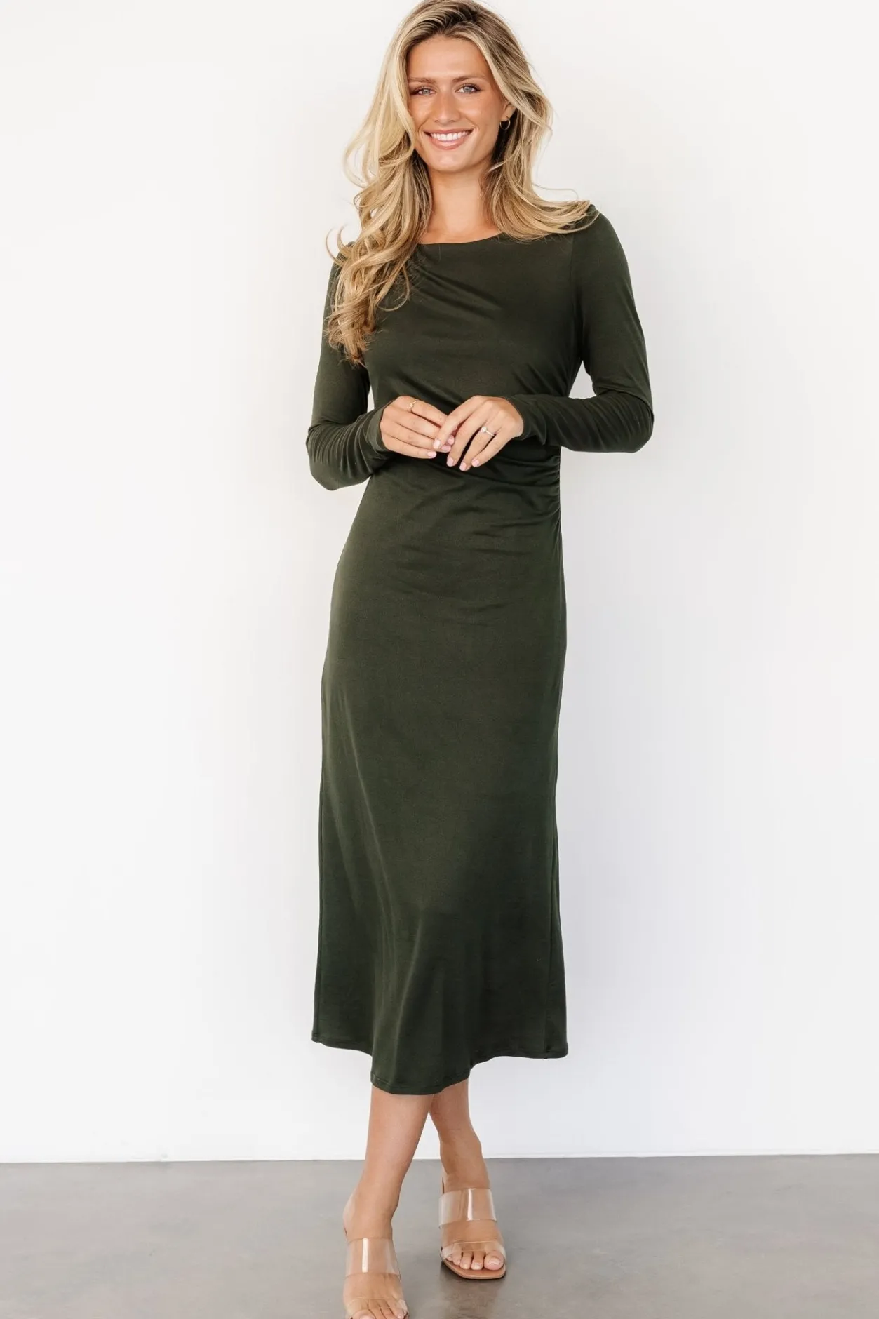 Discount Baltic Born Jaelyn Ruched Dress | Olive