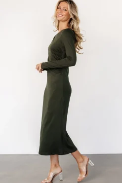 Discount Baltic Born Jaelyn Ruched Dress | Olive