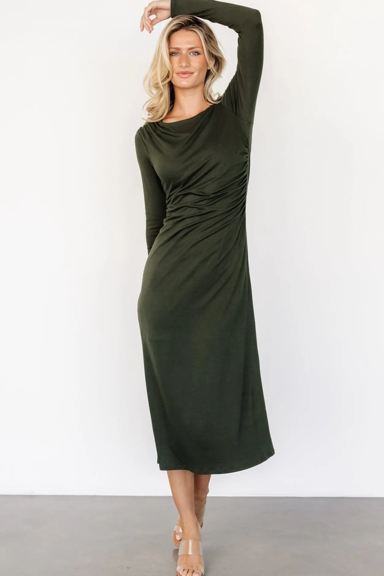 Discount Baltic Born Jaelyn Ruched Dress | Olive