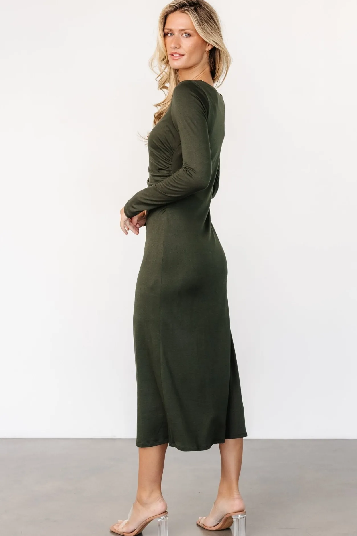 Discount Baltic Born Jaelyn Ruched Dress | Olive