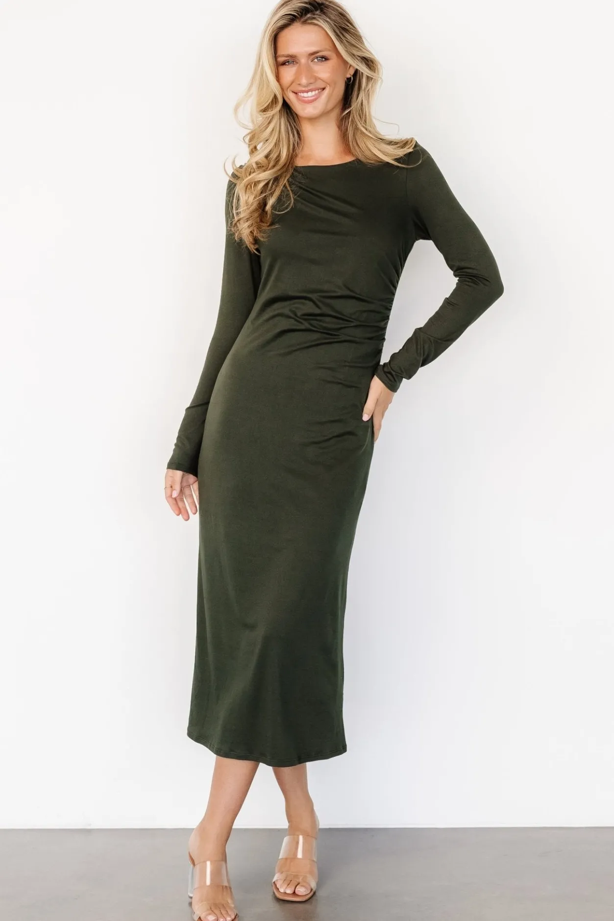 Discount Baltic Born Jaelyn Ruched Dress | Olive