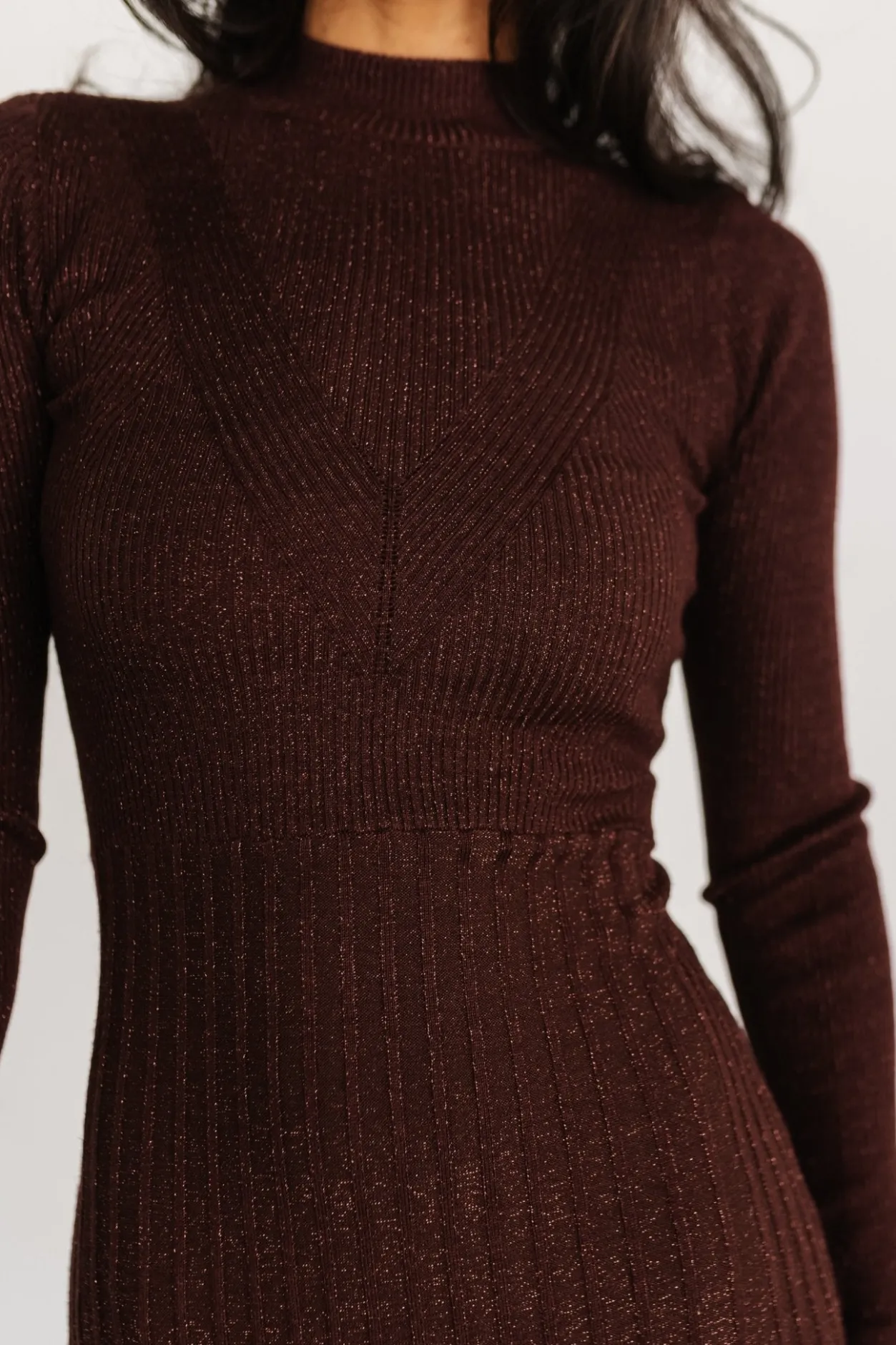 Fashion Baltic Born Jamelia Pleated Sweater Dress | Brown + Gold Brown+Gold