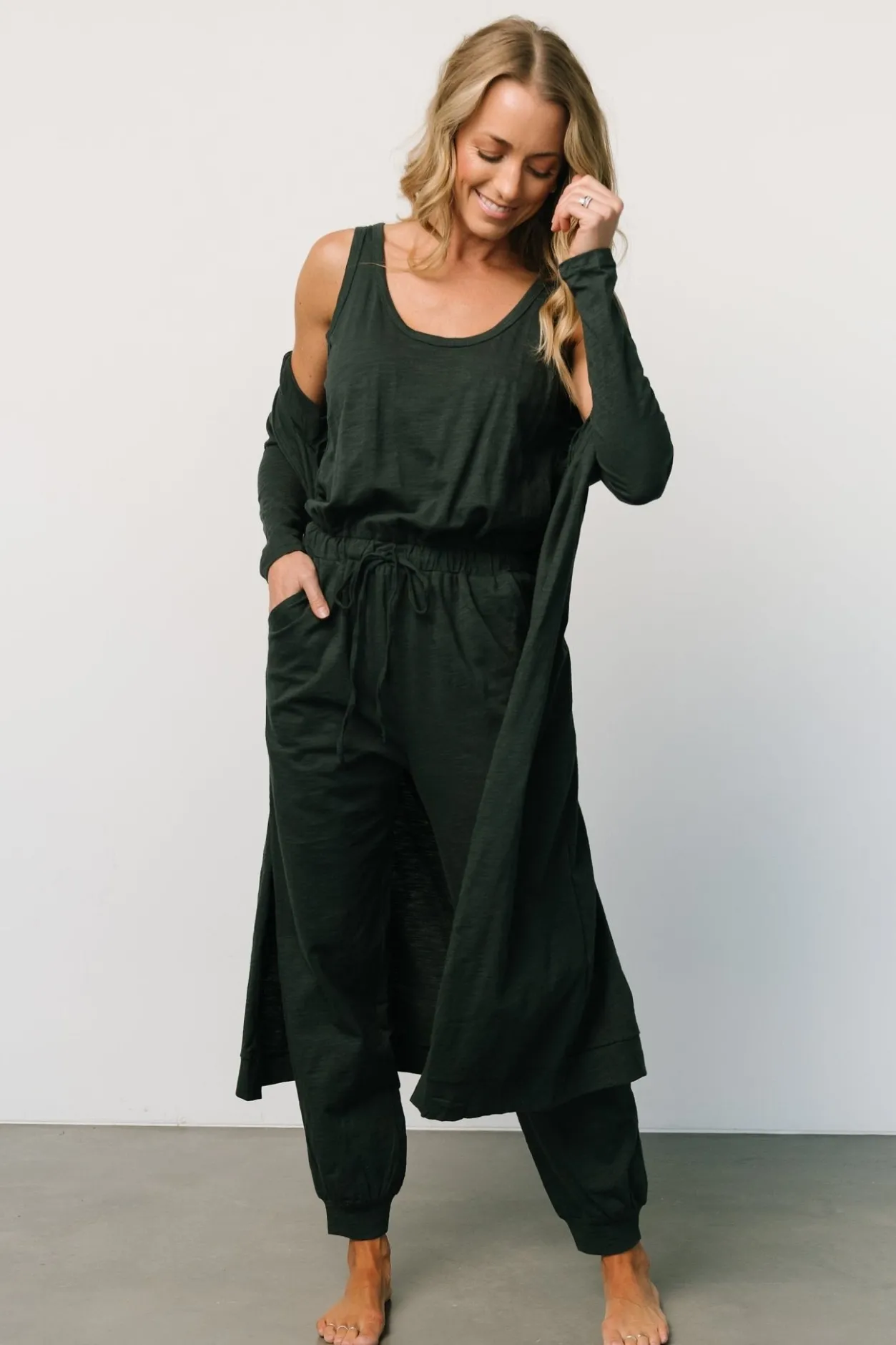 Fashion Baltic Born Janae Jumpsuit + Cardigan Set | Dark Green DarkGreen