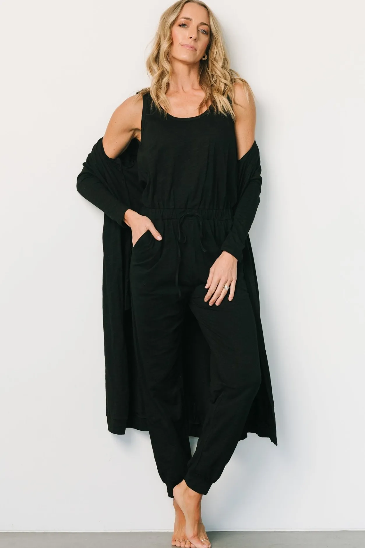 Outlet Baltic Born Janae Jumpsuit + Cardigan Set | Black
