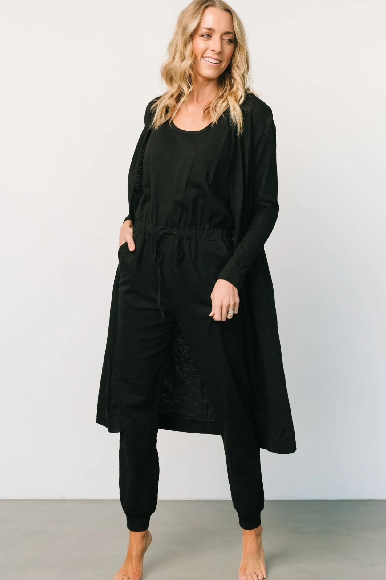 Outlet Baltic Born Janae Jumpsuit + Cardigan Set | Black