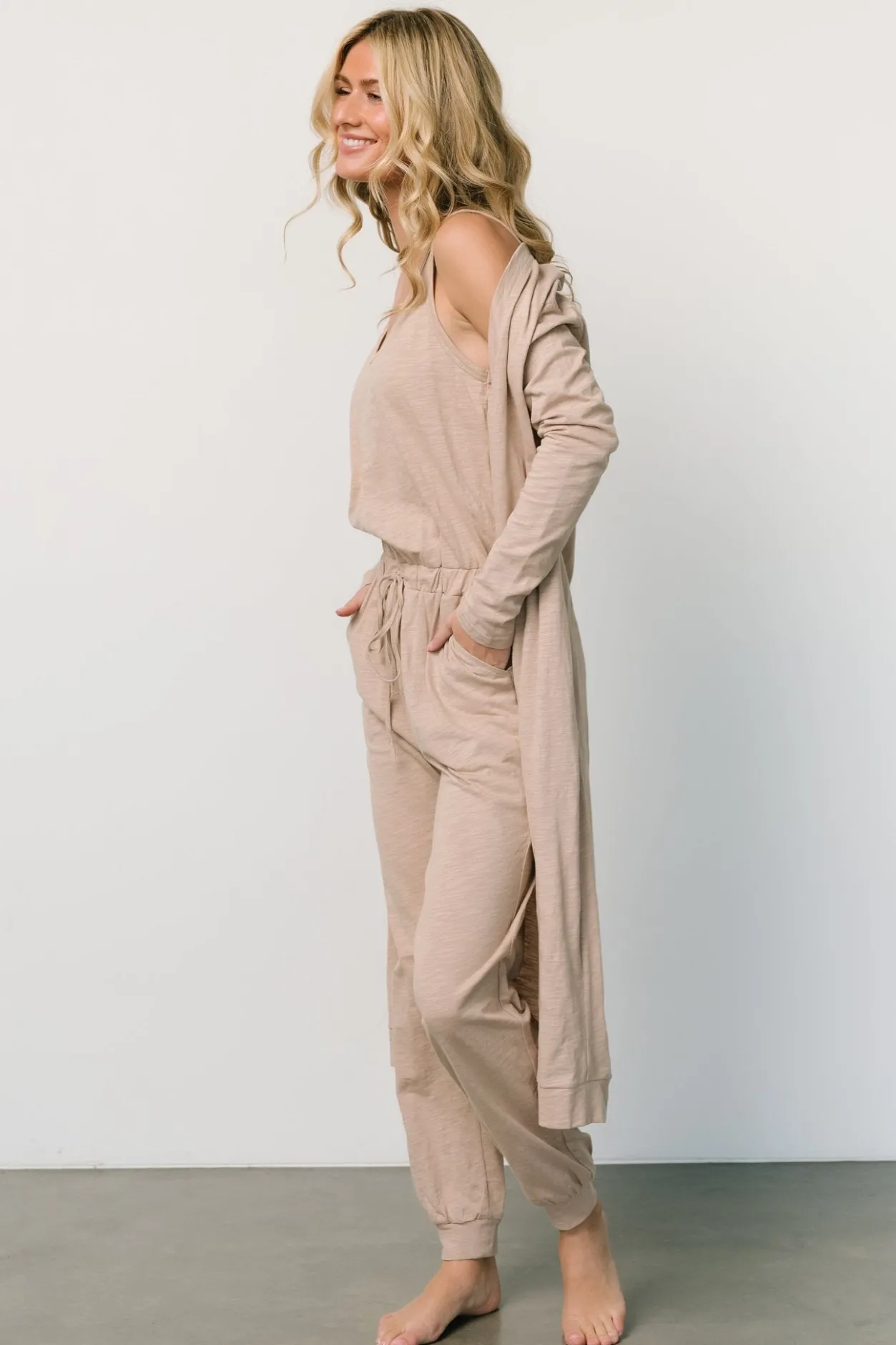 Best Baltic Born Janae Jumpsuit + Cardigan Set | Oatmeal