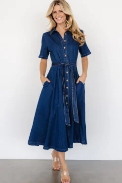 Online Baltic Born Janelle Midi Dress | Denim Blue DenimBlue