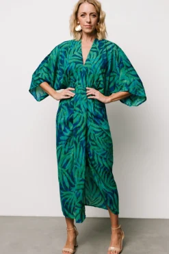 New Baltic Born Janessa Midi Dress | Green + Blue Print Green+BluePrint