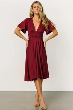 Hot Baltic Born Janette Midi Dress | Wine