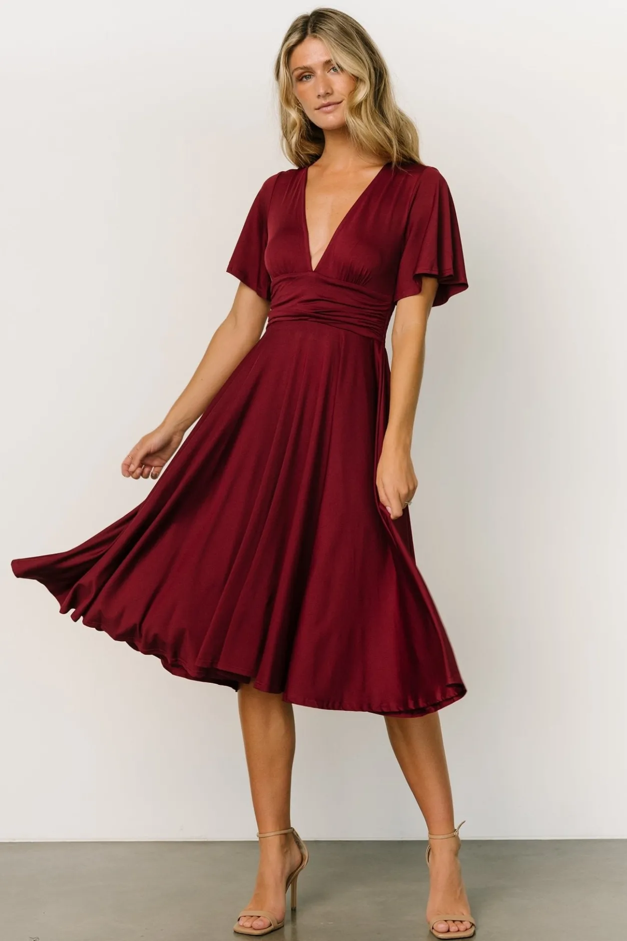 Hot Baltic Born Janette Midi Dress | Wine
