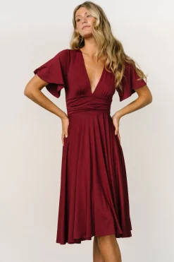Hot Baltic Born Janette Midi Dress | Wine