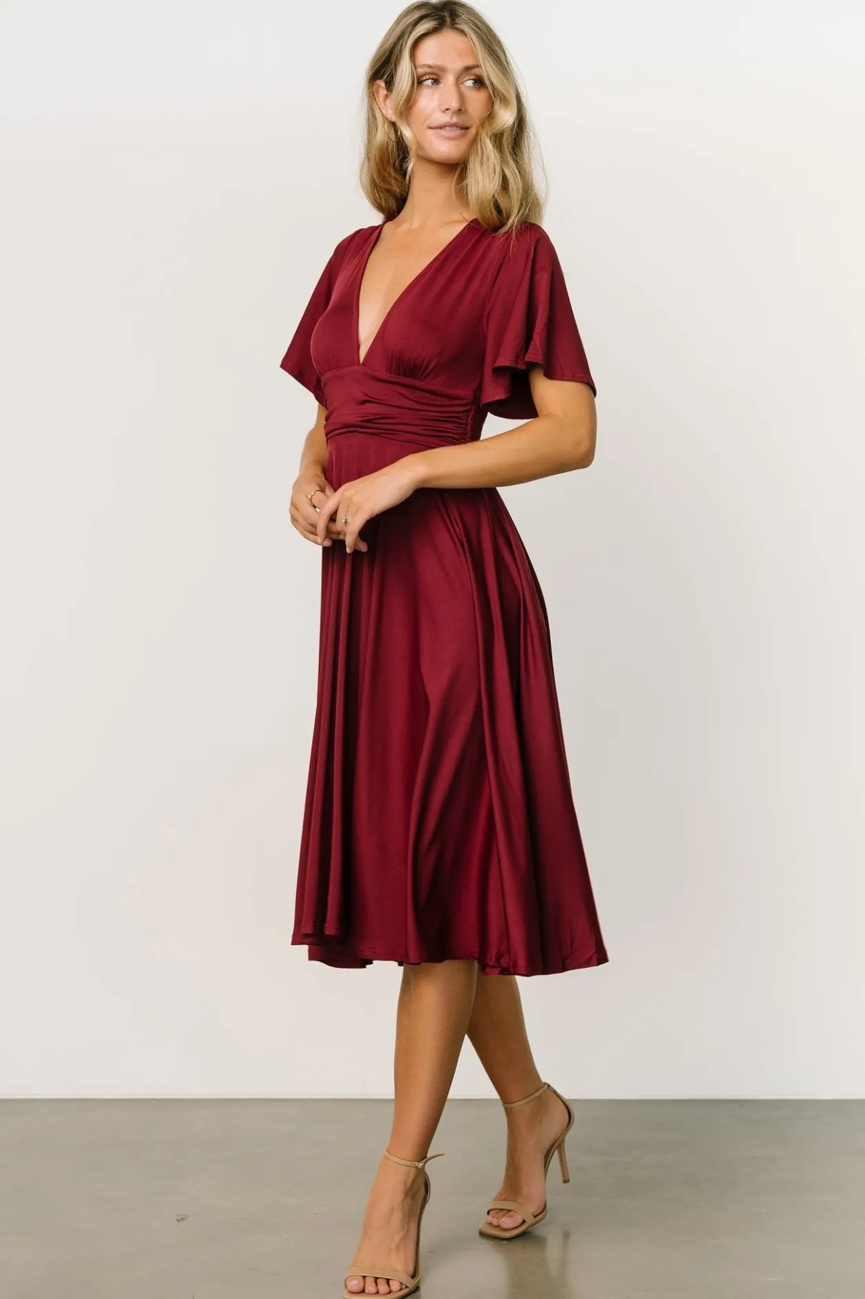 Hot Baltic Born Janette Midi Dress | Wine