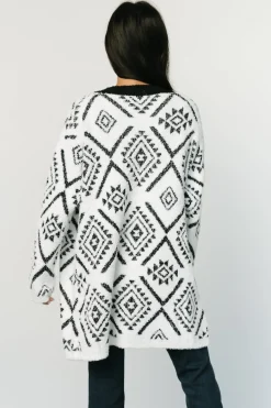 Clearance Baltic Born Jay Oversized Cardigan | White + Black White+Black
