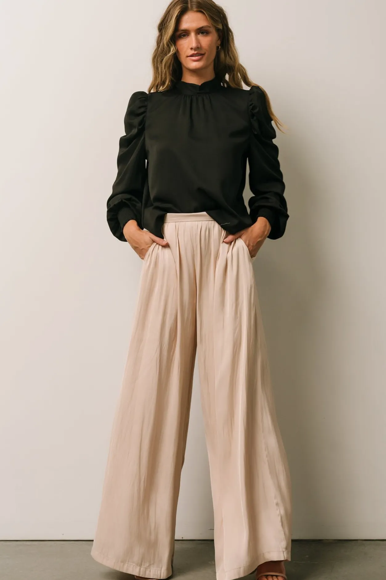 Discount Baltic Born Jayla Palazzo Satin Pant | Champagne