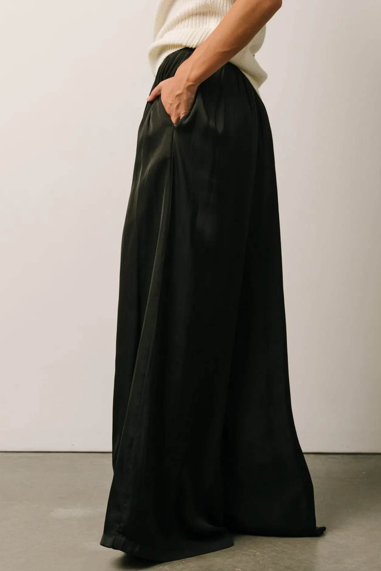Best Baltic Born Jayla Palazzo Satin Pant | Black