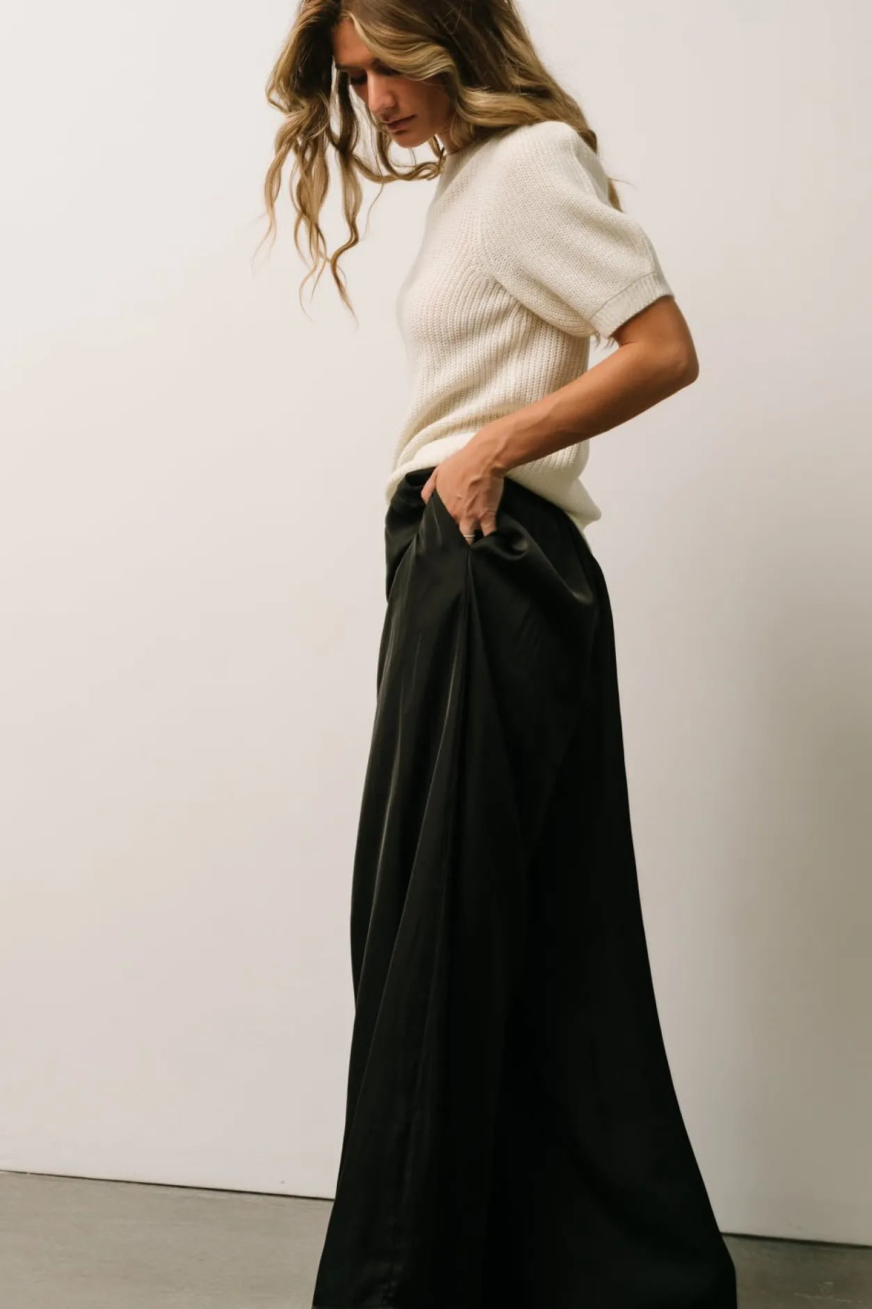 Best Baltic Born Jayla Palazzo Satin Pant | Black