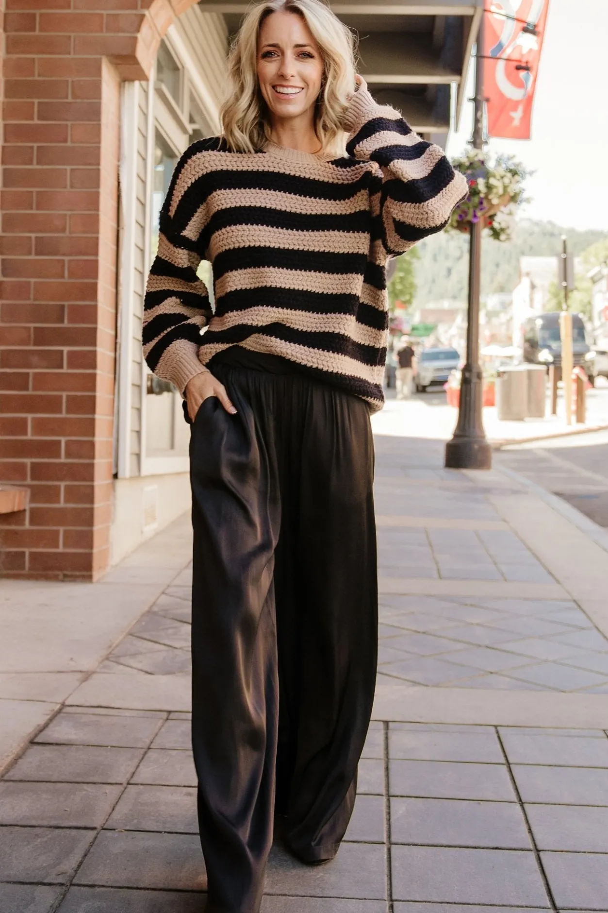 Best Baltic Born Jayla Palazzo Satin Pant | Black