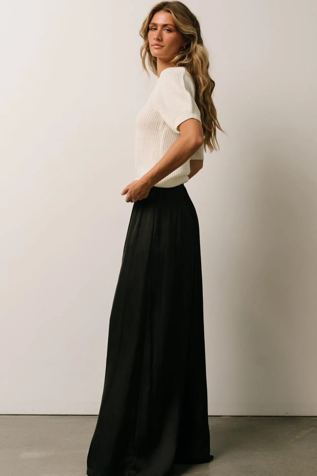 Best Baltic Born Jayla Palazzo Satin Pant | Black
