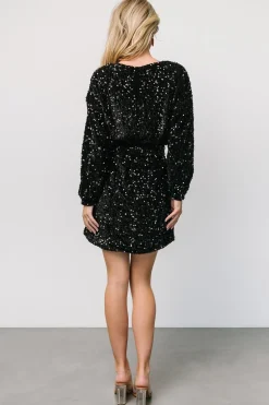 New Baltic Born Jelena Sequin Short Dress | Black