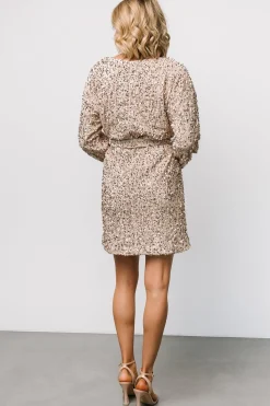 Clearance Baltic Born Jelena Sequin Short Dress | Champagne