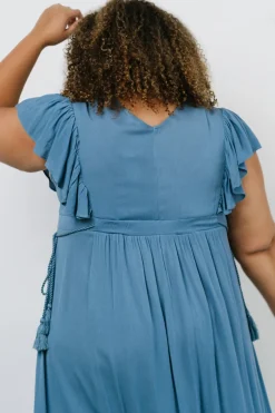 Hot Baltic Born Jennifer Deep V Maxi Dress | Blue