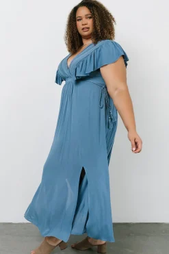 Hot Baltic Born Jennifer Deep V Maxi Dress | Blue