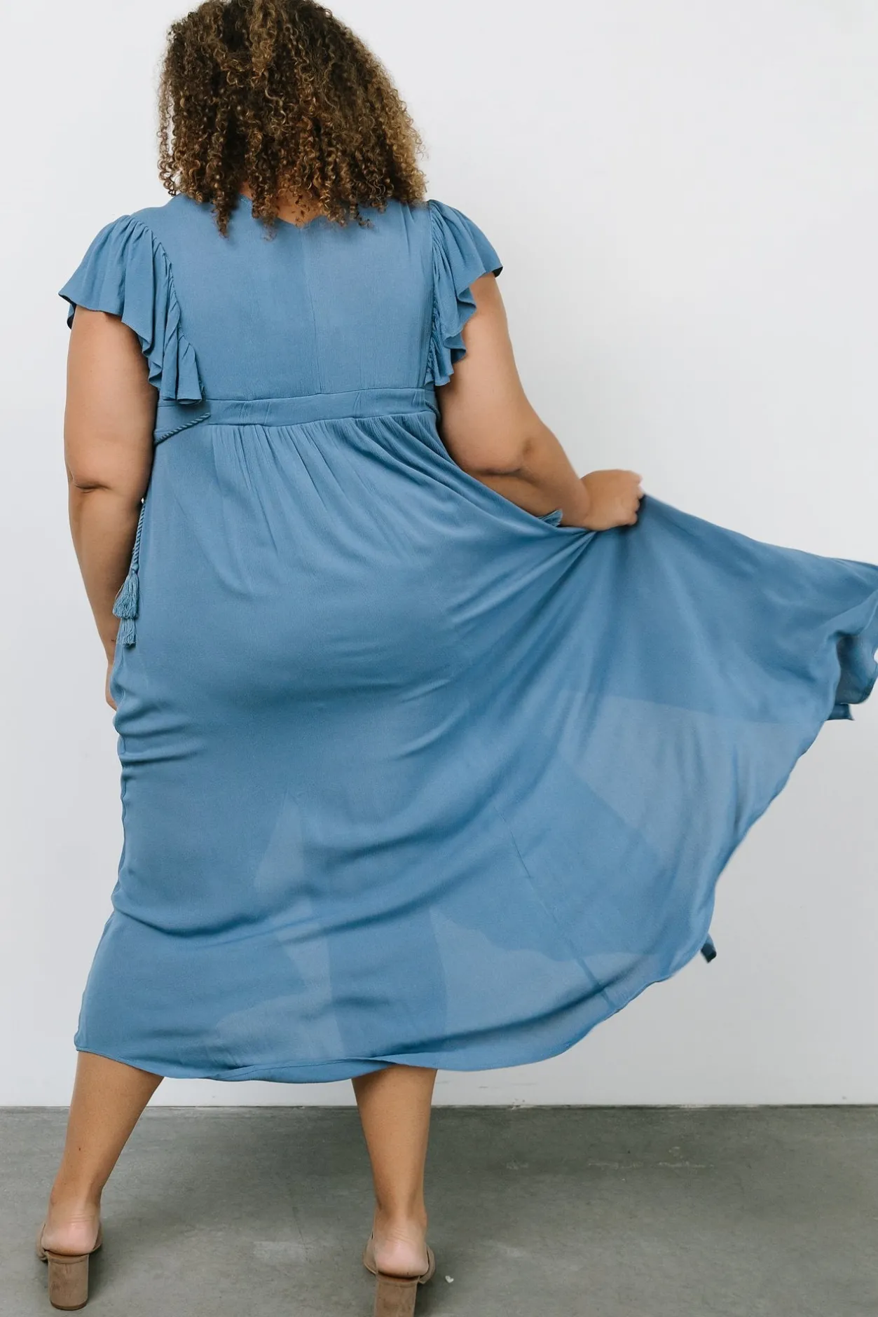 Hot Baltic Born Jennifer Deep V Maxi Dress | Blue