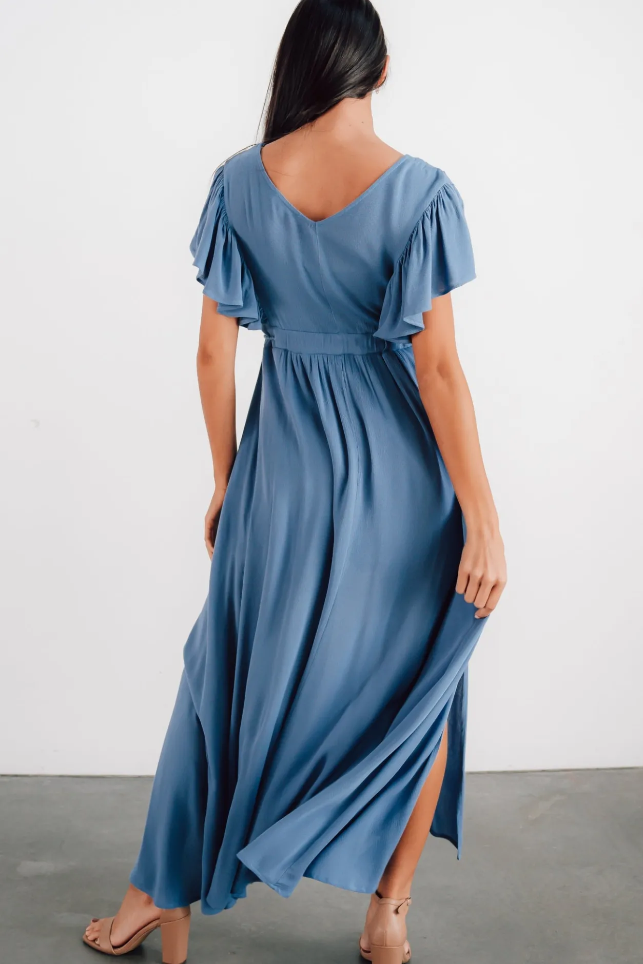Hot Baltic Born Jennifer Deep V Maxi Dress | Blue