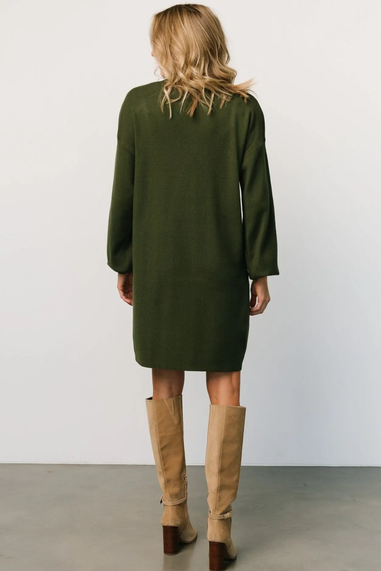 New Baltic Born Jennings Sweater Dress | Deep Olive DeepOlive