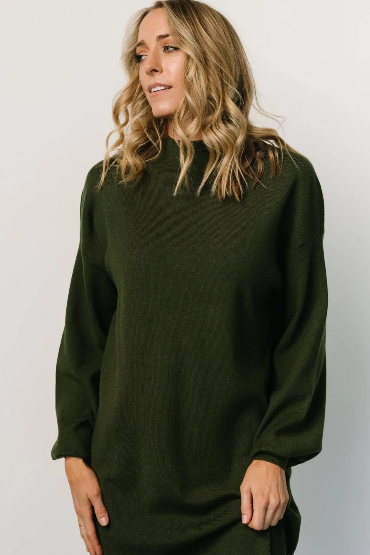 New Baltic Born Jennings Sweater Dress | Deep Olive DeepOlive