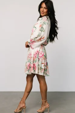 New Baltic Born Jenny Short Dress | Off White Floral OffWhiteFloral