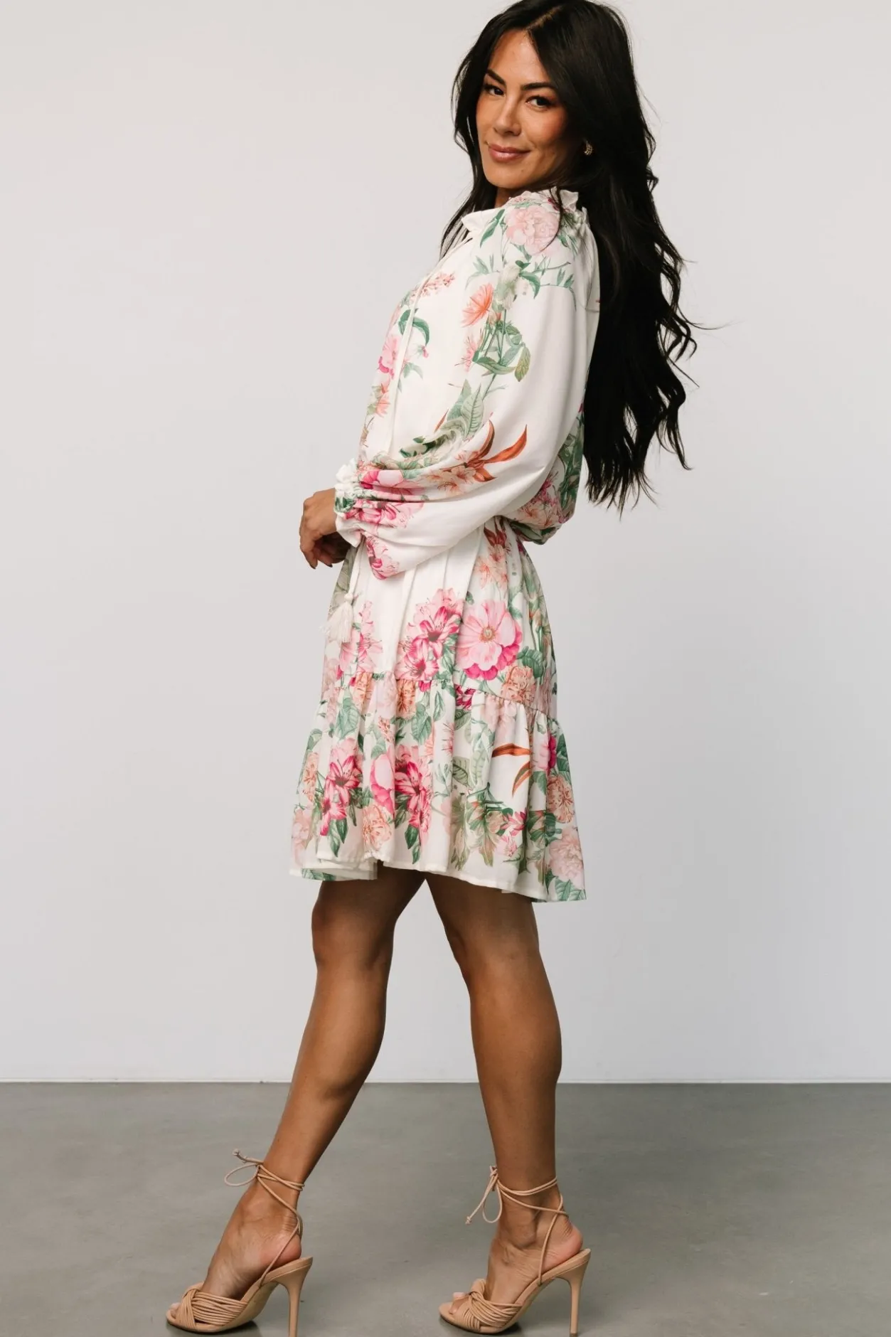 New Baltic Born Jenny Short Dress | Off White Floral OffWhiteFloral